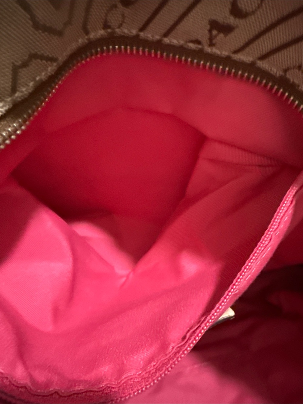 Coach Brown Logo Tote with Pink Accent Stripe - Picture 11 of 14